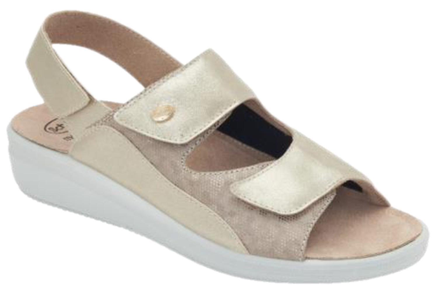 Antonia Elastic Back/Strap Pelle Scamosciata Stampata Oro 38 - dottorbianchi.it