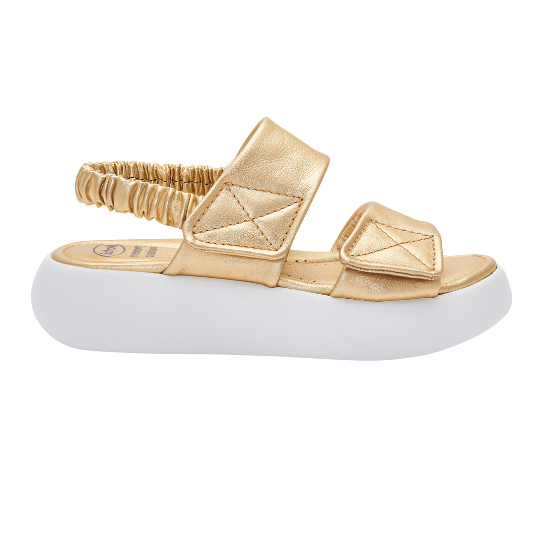 BOCA 2 STRAPS SANDAL PELLE LAMINATA PLATINO 36 - dottorbianchi.it