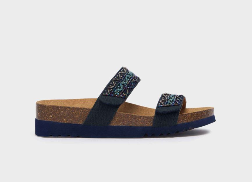 CALZATURA ZAFIRAH CANVAS+BEADS W NAVY BLUE/MULTI 41 - dottorbianchi.it