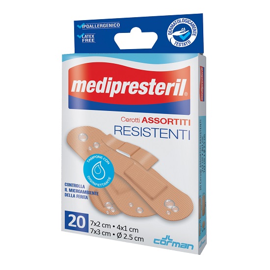 CEROTTI ASSORTITI MEDIPRESTERIL RESISTENTI 20 PEZZI - dottorbianchi.it