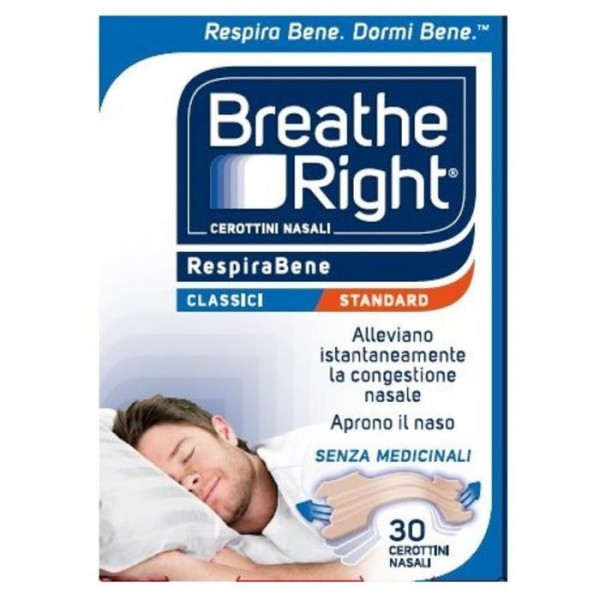 CEROTTI NASALI BREATHE RIGHT CLASSICI 30 PEZZI - dottorbianchi.it