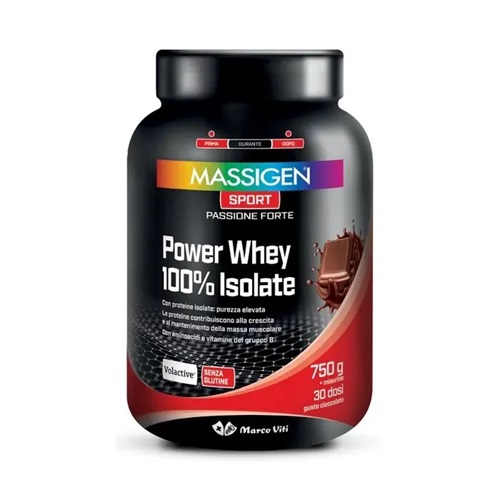MASSIGEN SPORT POWER WHEY ISOLATE CIOCCOLATO 750 G - dottorbianchi.it