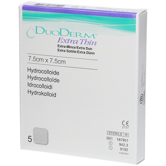 MEDICAZIONE CON IDROCOLLOIDI STERILE DUODERM EXTRA SOTTILE 7,5X7,5CM 5 PEZZI - dottorbianchi.it