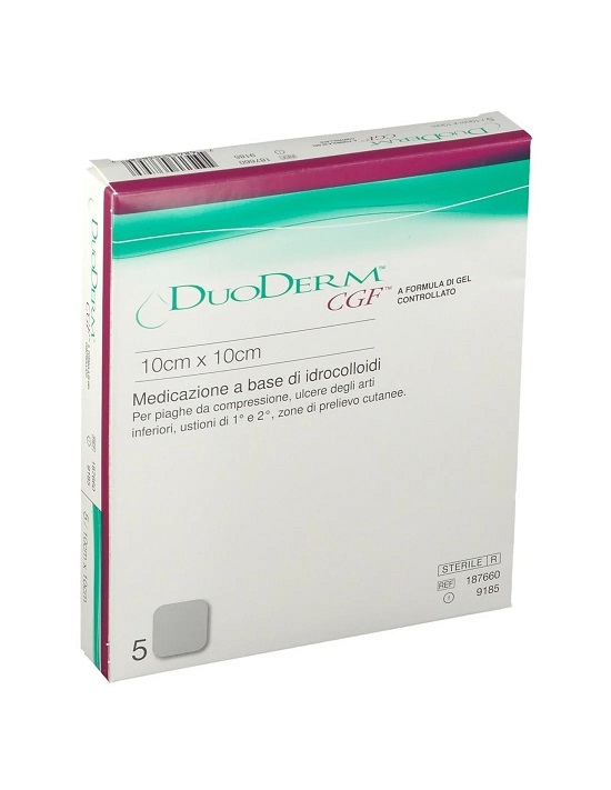 MEDICAZIONE CON IDROCOLLOIDI STERILE SENZA BORDO ADESIVO DUODERM CGF 10X10CM 5 PEZZI - dottorbianchi.it