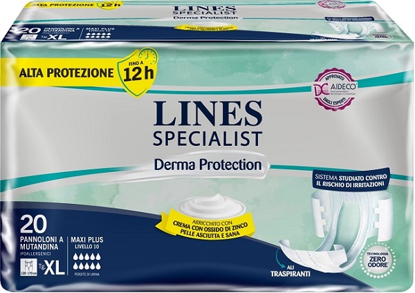 PANNOLONE A MUTANDINA LINES SPECIALIST DERMA MAXI XL 20 PEZZI - dottorbianchi.it