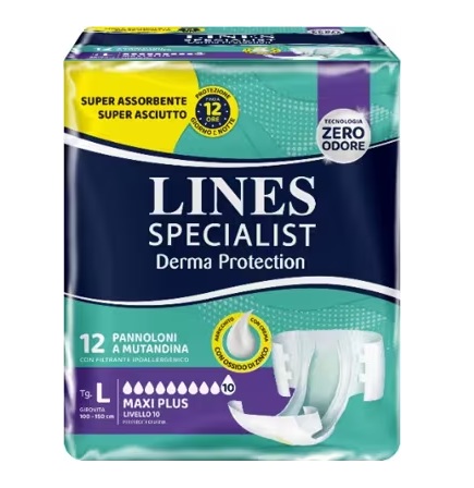 PANNOLONE MUTANDINA LINES SPECIALIST DERM AP L 12 PEZZI - dottorbianchi.it