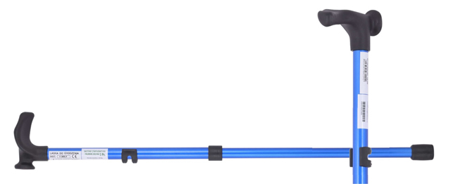 BASTONE CON IMPUGNATURA PALMARE SINISTRA CANNA IN LEGA GRIGIO+IMPUGNATURA NERO - dottorbianchi.it