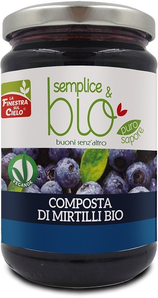 COMPOSTA DI MIRTILLI BIO CON POLPA DI MELA 320 G - dottorbianchi.it