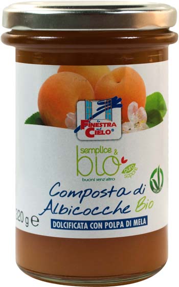 COMPOSTA DI ALBICOCCA CON POLPA DI MELA BIO 320 G - dottorbianchi.it