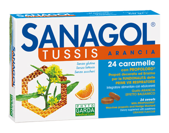 SANAGOL TUSSIS ARANCIA 24 CARAMELLE - dottorbianchi.it