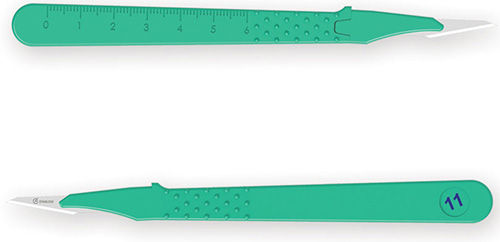 BISTURI MONOUSO E STERILE NUMERO 11. LAMA IN ACCIAIO INOX SALDATA ALL'INTERNO DI UN MANICO IN ABS LEGGERO ED ERGONOMICO. ASSICURANO AFFILATURA E UN PERFETTO CONTROLLO DEL TAGLIO - dottorbianchi.it