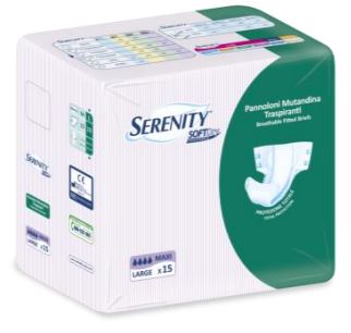 PANNOLONE PER INCONTINENZA SERENITY SOFTDRY FORMATO MAXI TAGLIA LARGE 15 PEZZI - dottorbianchi.it