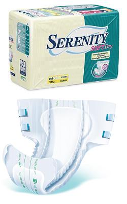 PANNOLONE PER INCONTINENZA SERENITY SOFTDRY FORMATO SUPER TAGLIA MEDIUM 30 PEZZI - dottorbianchi.it