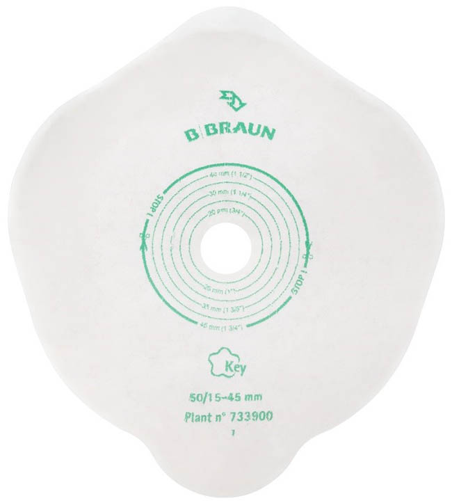 PLACCA PIANA FLEXIMA KEY 40 MM CON PROTETTORE CUTANEO IDROCOLLOIDALE E FLANGIA 5 PEZZI - dottorbianchi.it