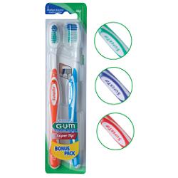 GUM SUPER TIP 463 COMPACT SPAZZOLINO MEDIO BONUS PACK 2 PEZZI - dottorbianchi.it