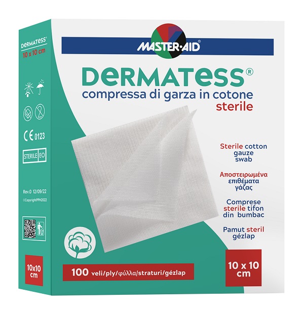 GARZA IDROFILA DERMATESS COT 10X10 100 PEZZI - dottorbianchi.it