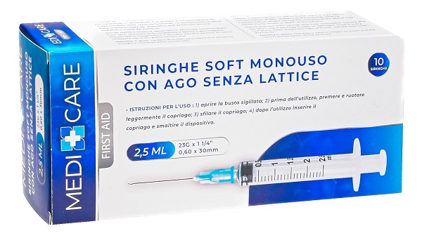 SIRINGA SOFT CAPACITA' 2,5ML AGO GAUGE 23 CONFEZIONE 10 PEZZI GAMMADIS - dottorbianchi.it
