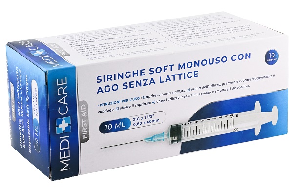 SIRINGA SOFT CAPACITA' 10ML AGO GAUGE 21 CONFEZIONE 10 PEZZI GAMMADIS - dottorbianchi.it