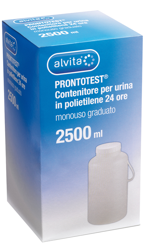 CONTENITORE PER URINA ALVITA PRONTOTEST IN POLIETILENE 24 ORE GRADUATO 2500ML - dottorbianchi.it