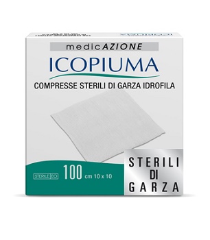 GARZA COMPRESSA IDROFILA ICOPIUMA 10X10CM 100 PEZZI - dottorbianchi.it