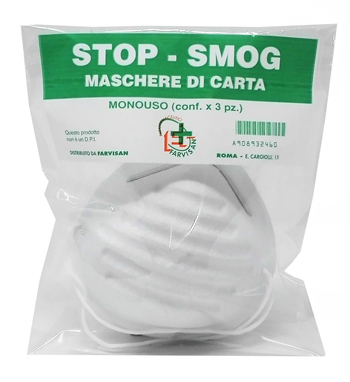 MASCHERE DI CARTA STOP-SMOG MONOUSO 3 PEZZI - dottorbianchi.it