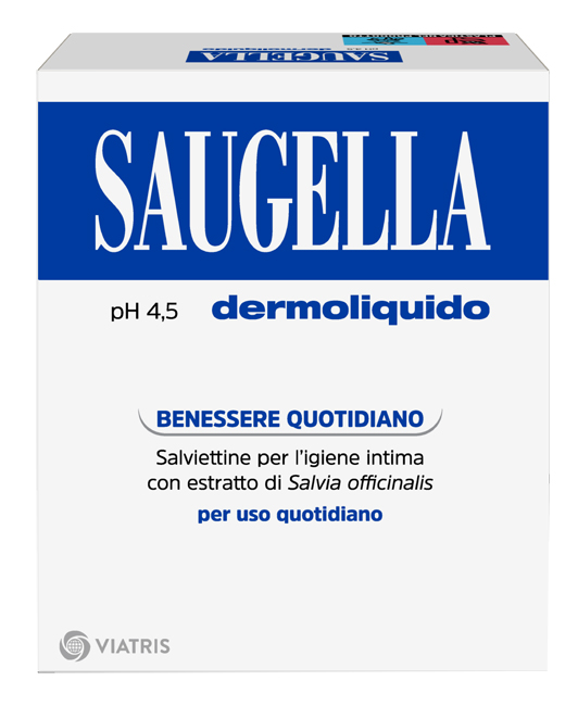 SAUGELLA DERMOLIQUIDO PH 4,5 SALVIETTINE IGIENE INTIMA BENESSERE QUOTIDIANO 10 PEZZI - dottorbianchi.it