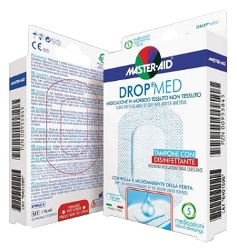 MEDICAZIONE COMPRESSA AUTOADESIVA DERMOATTIVA IPOALLERGENICA AERATA MASTER-AID DROP MED 7X5 5 PEZZI - dottorbianchi.it