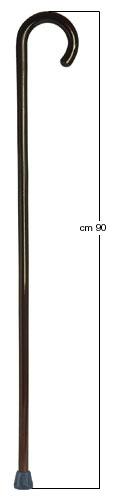 BASTONE IMPUGNATURA CURVA LEGNO LUCIDO SCURO - dottorbianchi.it