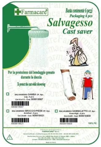 SALVAGESSO PER GAMBALETTO UTILE PER LA PROTEZIONE DEL GESSO DURANTE LA DOCCIA 6 PEZZI - dottorbianchi.it