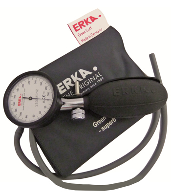SFIGMOMANOMETRO ANEROIDE KOBOLD ERKA  SCALA DA 300 MMHG CON SUDDIVISIONE DI 2 MM  MANOMETRO DI PRECISIONE IN ALLUMINIO ANODIZZATO E MONOPALLA INCORPORATA  MODELLO A 1 TUBO - dottorbianchi.it
