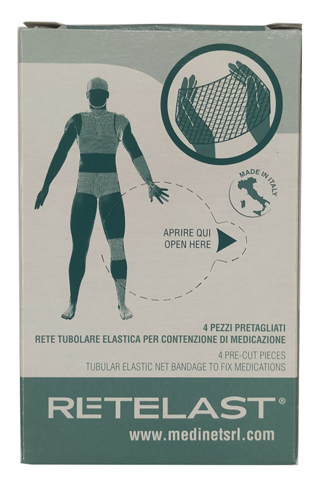 RETE TUBOLARE RETELAST ELASTICA PRETAGLIATA BIANCA PER GAMBA O GINOCCHIO 4 PEZZI - dottorbianchi.it
