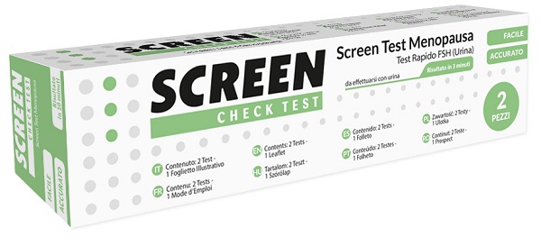TEST RAPIDO PER L'INDIVIDUAZIONE DI FSH NELL'URINA CHE AIUTA AD INDIVIDUARE LA MENOPAUSA SCREEN CHECK TEST MENOPAUSA/FSH 2 PEZZI - dottorbianchi.it