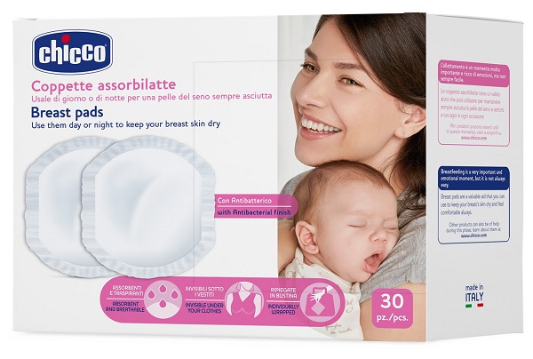 CHICCO COPPETTA ASSORBILATTE ANTIBATTERICA 30 PEZZI - dottorbianchi.it