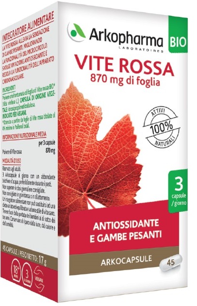 ARKO CAPSULE VITE ROSSA BIO 45 CAPSULE - dottorbianchi.it