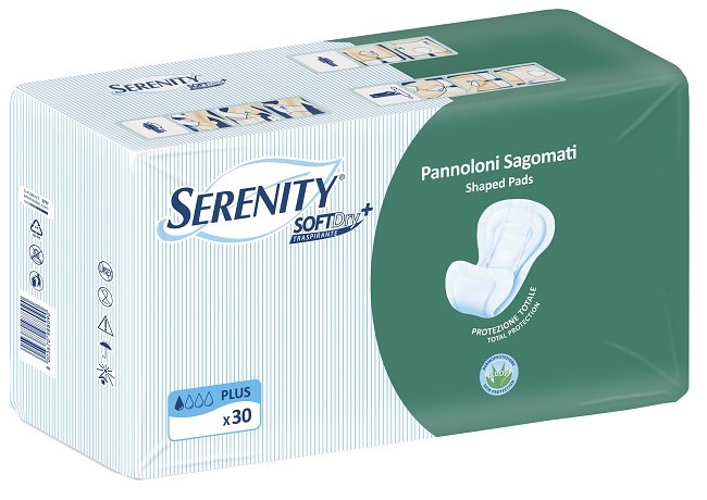 PANNOLONE PER INCONTINENZA SAGOMATO SERENITY SOFTDRY+ ALOE PLUS 30 PEZZI - dottorbianchi.it
