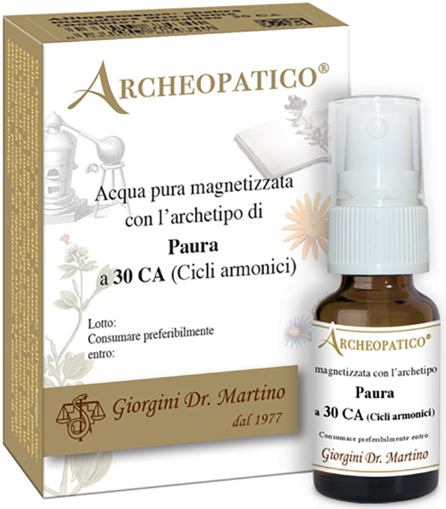 ARCHEOPATICO ACQUA PURA MAGNETIZZATA CON ARCHETIPO PAURA A 30 CICLI ARMONICI 10 ML - dottorbianchi.it