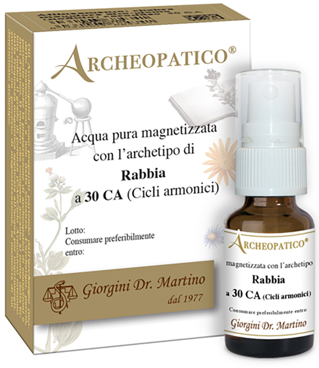 ARCHEOPATICO ACQUA PURA MAGNETIZZATA CON ARCHETIPO RABBIA A 30 CICLI ARMONICI 10 ML - dottorbianchi.it