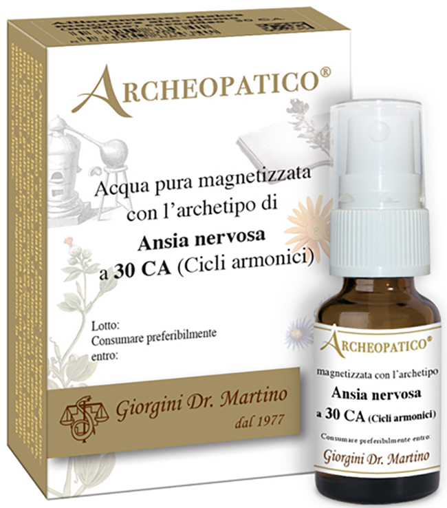 ARCHEOPATICO ACQUA PURA MAGNETIZZATA CON ARCHETIPO ANSIA NERVOSA A 30 CICLI ARMONICI 10 ML - dottorbianchi.it