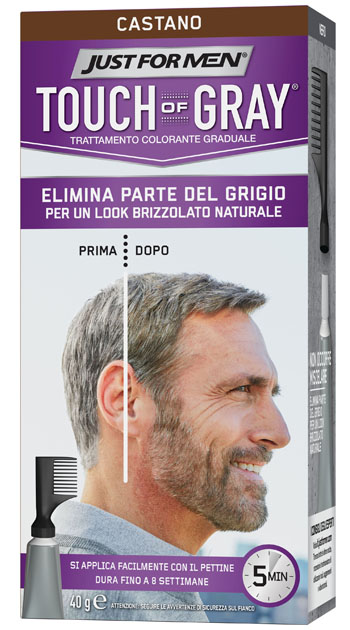 JUST FOR MEN TOUCH OF GRAY CASTANO 40 G - dottorbianchi.it