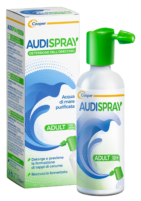 AUDISPRAY ADULT SOLUZIONE DI ACQUA DI MARE IPERTONICA SPRAY SENZA GAS DETERSIONE ORECCHIO 50 ML - dottorbianchi.it