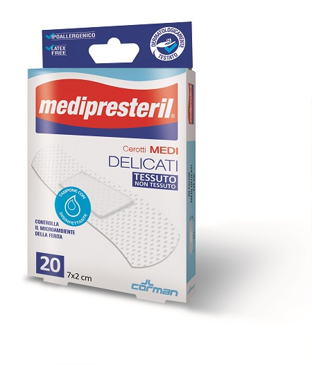 CEROTTO MEDIO MEDIPRESTERIL DELICATO TNT 7X2CM 20 PEZZI - dottorbianchi.it