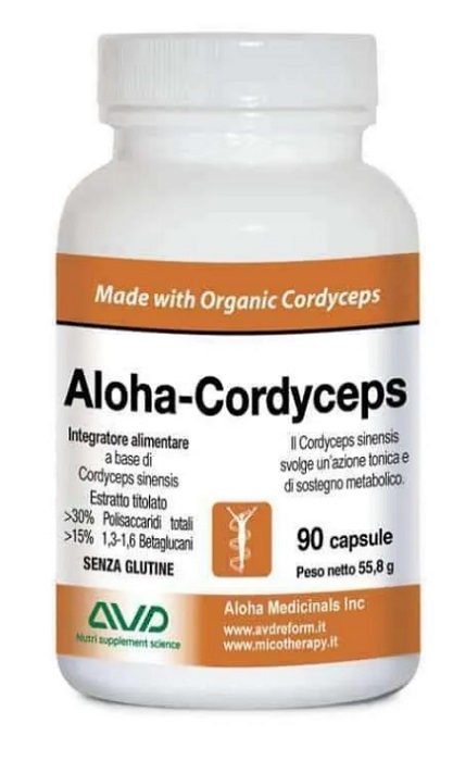 ALOHA CORDYCEPS 90 CAPSULE FLACONE 55,8 G - dottorbianchi.it