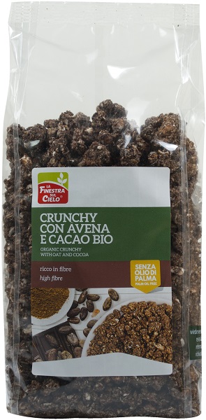 FSC CRUNCHY CON AVENA E CACAO BIO AD ALTO CONTENUTO DI FIBRE CON OLIO DI GIRASOLE SENZA OLIO DI PALMA 375 G - dottorbianchi.it