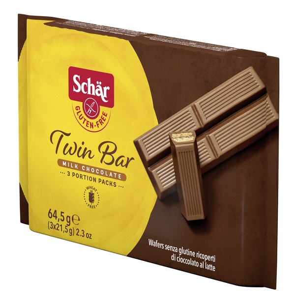 SCHAR TWIN BAR WAFERS RICOPERTI DI CIOCCOLATO AL LATTE 3 PEZZI DA 21,5 G - dottorbianchi.it