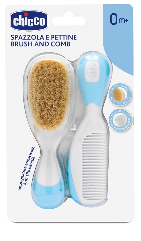 CHICCO SPAZZOLA + PETTINE AZZURRO - dottorbianchi.it