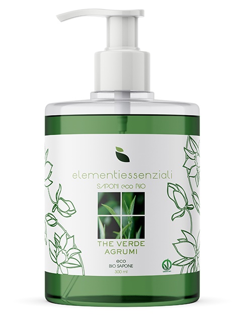 ELEMENTIESSENZIALI SAPONE ECO BIO THE VERDE AGRUMI 300ML - dottorbianchi.it