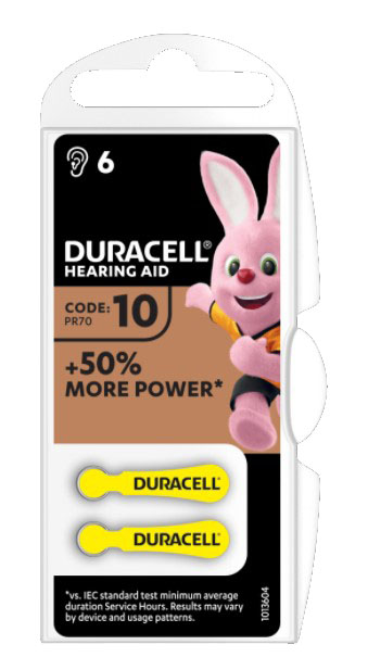 DURACELL ACTIVAIR HEARING AID EASY TAB 10 GIALLO BATTERIA PER APPARECCHIO ACUSTICO 6 PEZZI - dottorbianchi.it