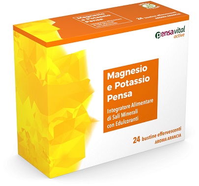 MAGNESIO E POTASSIO ARANCIA PENSA 24 BUSTINE EFFERVESCENTI - dottorbianchi.it