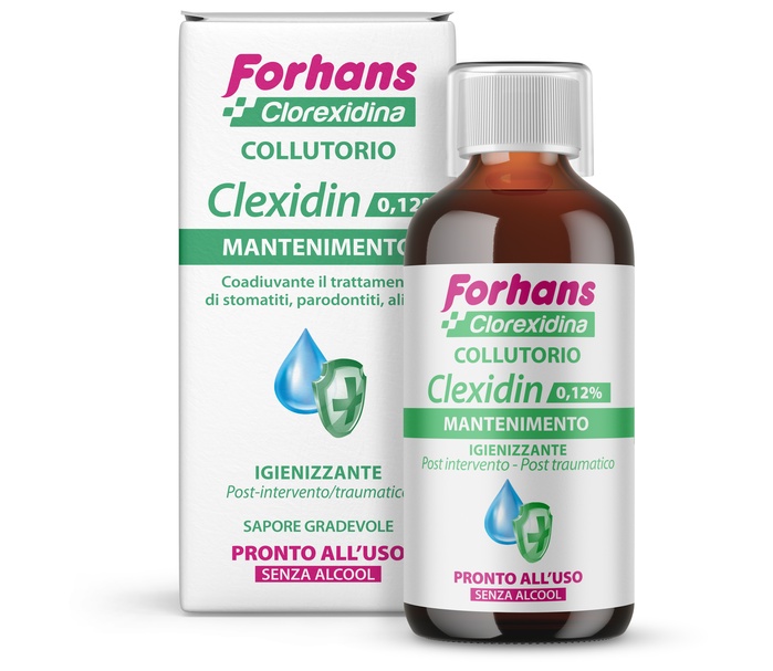 FORHANS COLLUTORIO CON CLOREXIDINA 0,12 CLEXIDIN SENZA ALCOOL 200 ML - dottorbianchi.it