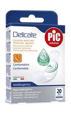CEROTTO PIC DELICATE 19X72 MM ANTIBATTERICO 20 PEZZI - dottorbianchi.it